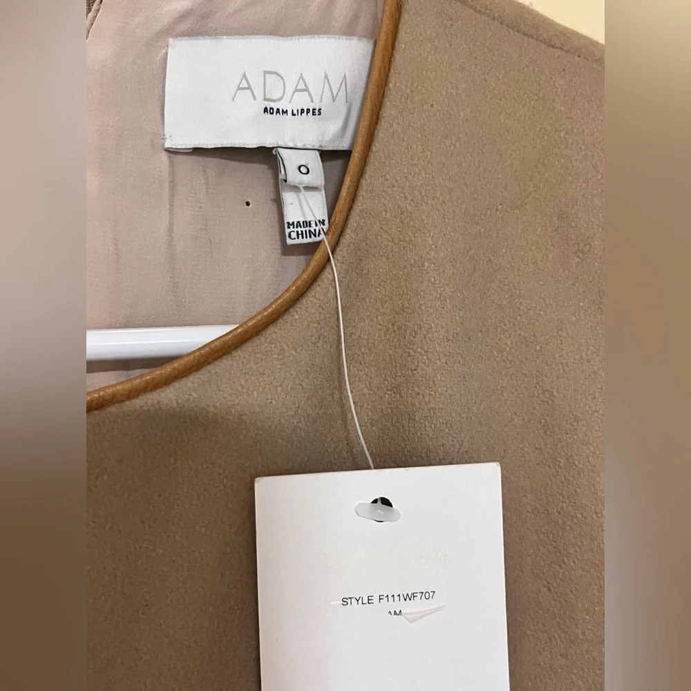 Adam Lippes - Brown Wool Midi Dress W/ Leather Trim size 0 - Picture 5 of 11